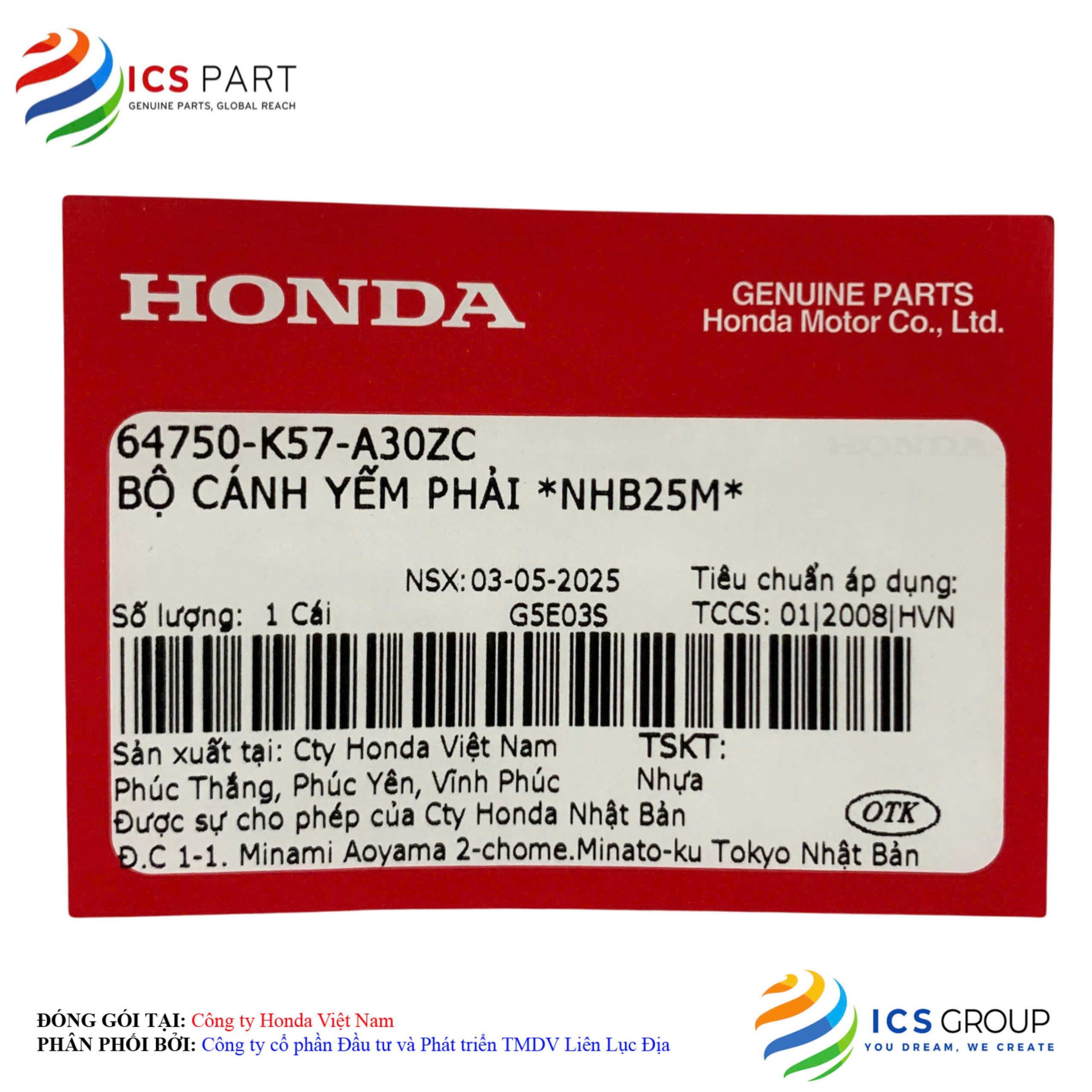 BỘ CÁNH YẾM PHẢI *NHB25M* - Ảnh 2