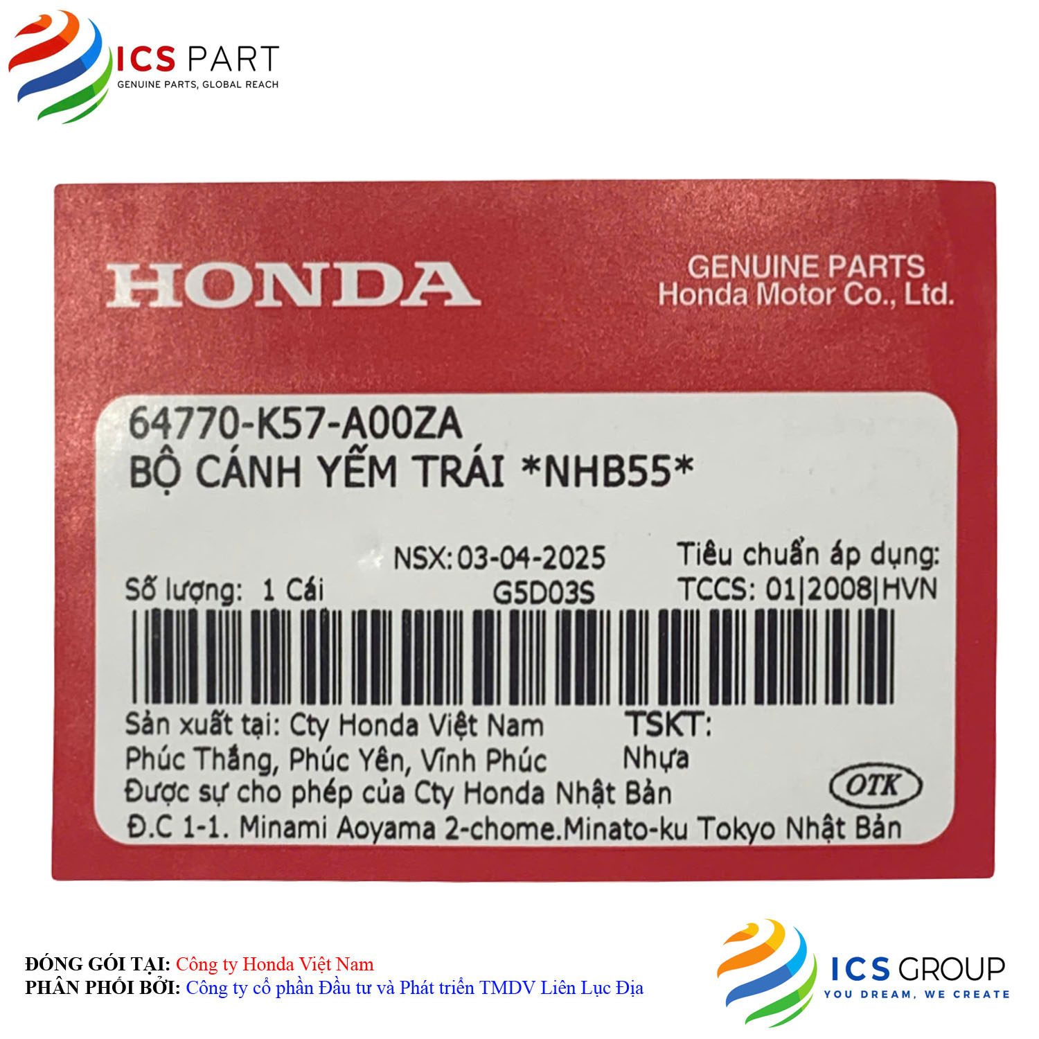 BỘ CÁNH YẾM TRÁI *NHB55* - Ảnh 2