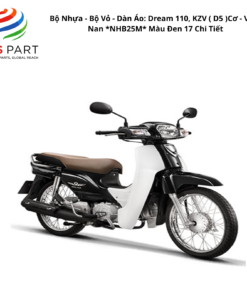 Bộ Nhựa - Bộ Vỏ - Dàn Áo Dream 110 - KZV | 2013-2015 ( D5 ) 2013-2015 Cơ - Vành Nan *NHB25M* Màu Đen 17 Chi Tiết