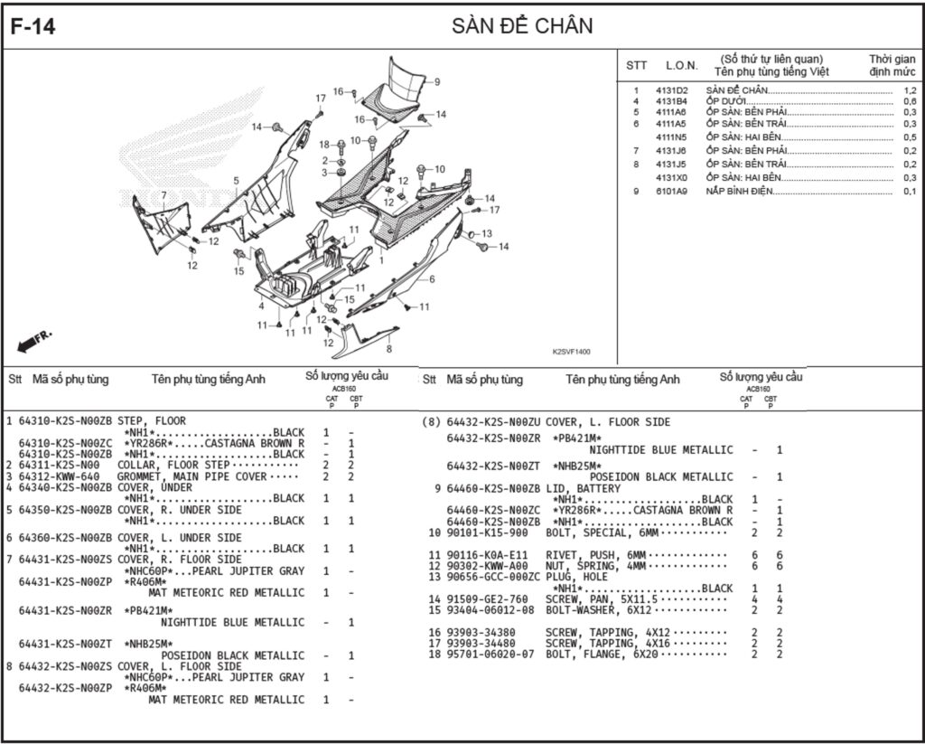 F-14 - SÀN ĐỂ CHÂN