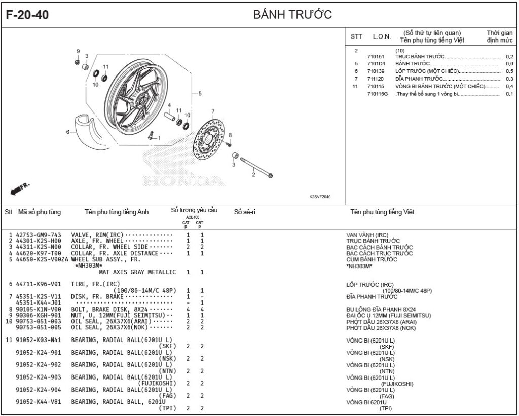 F-20-40 - BÁNH TRƯỚC