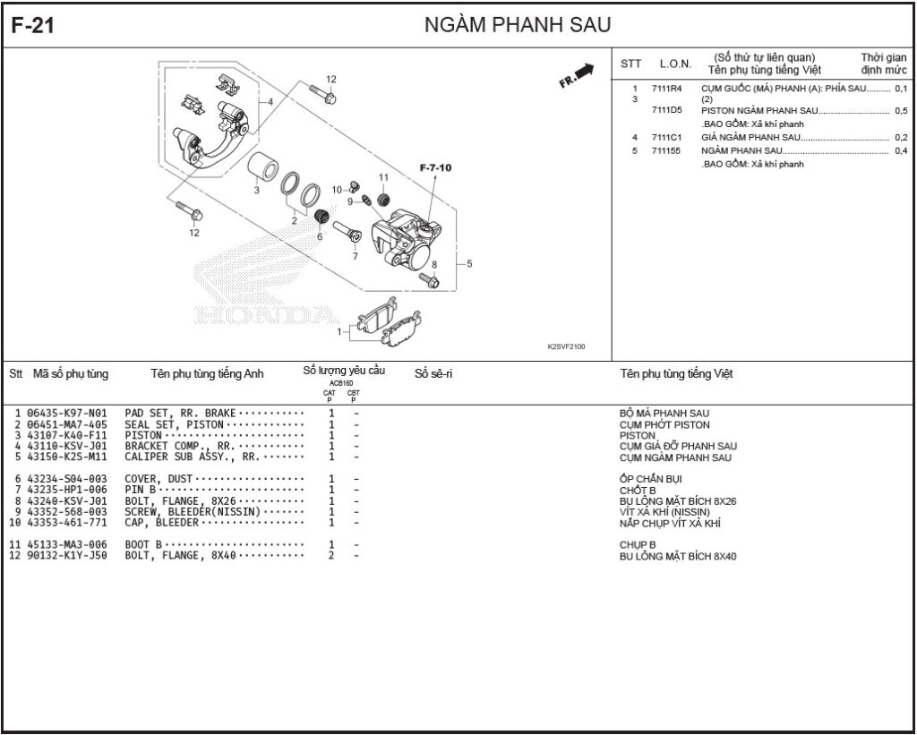 F-21 - NGÀM PHANH SAU