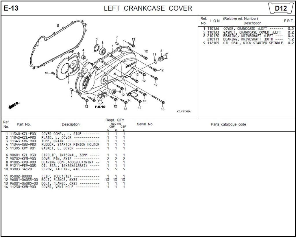 E-13 - LEFT CRANKCASE COVER