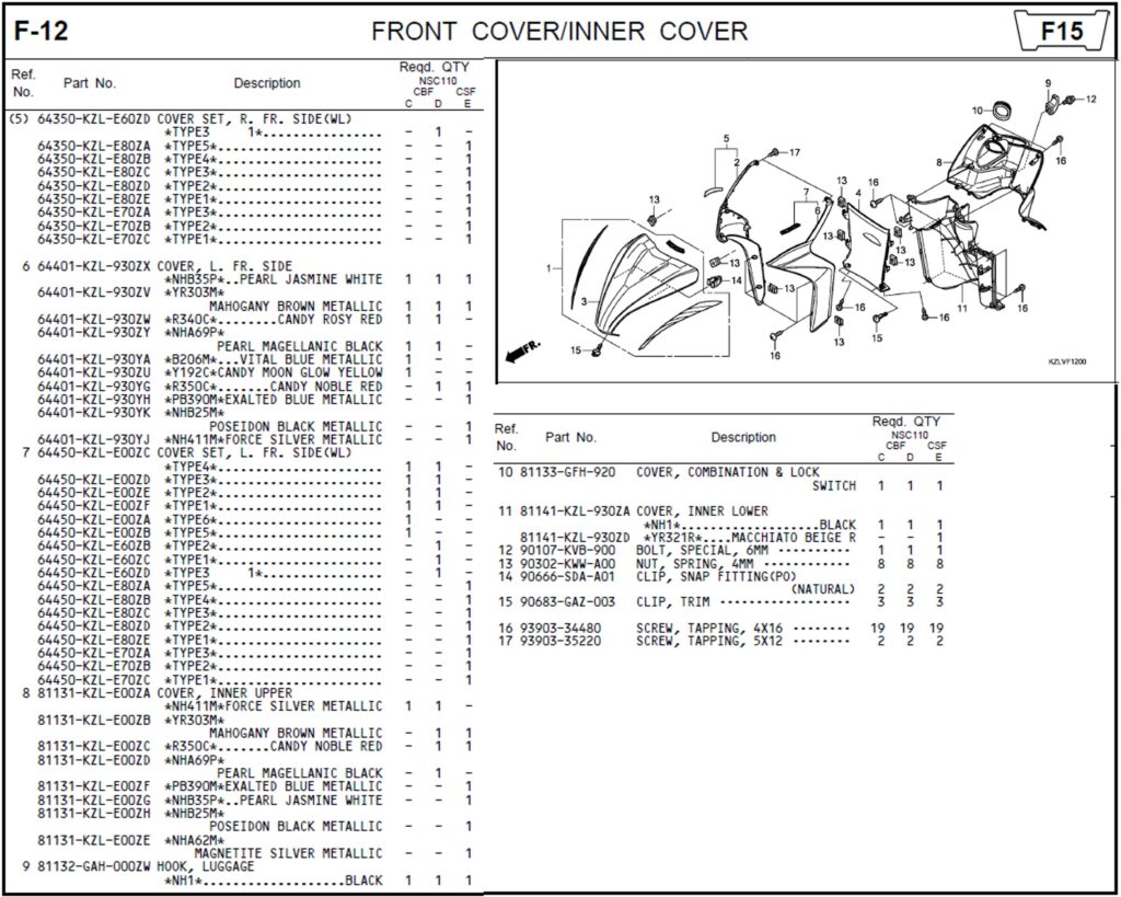 F-12.2 - FRONT COVER/INNER COVER
