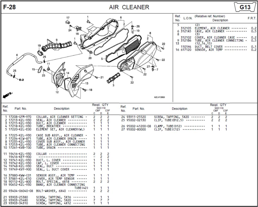 F-28 - AIR CLEANER