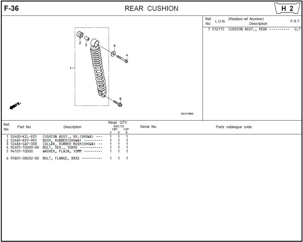 F-36 - REAR CUSHION