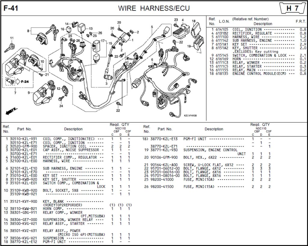 F-41 - WIRE HARNESS/ECU