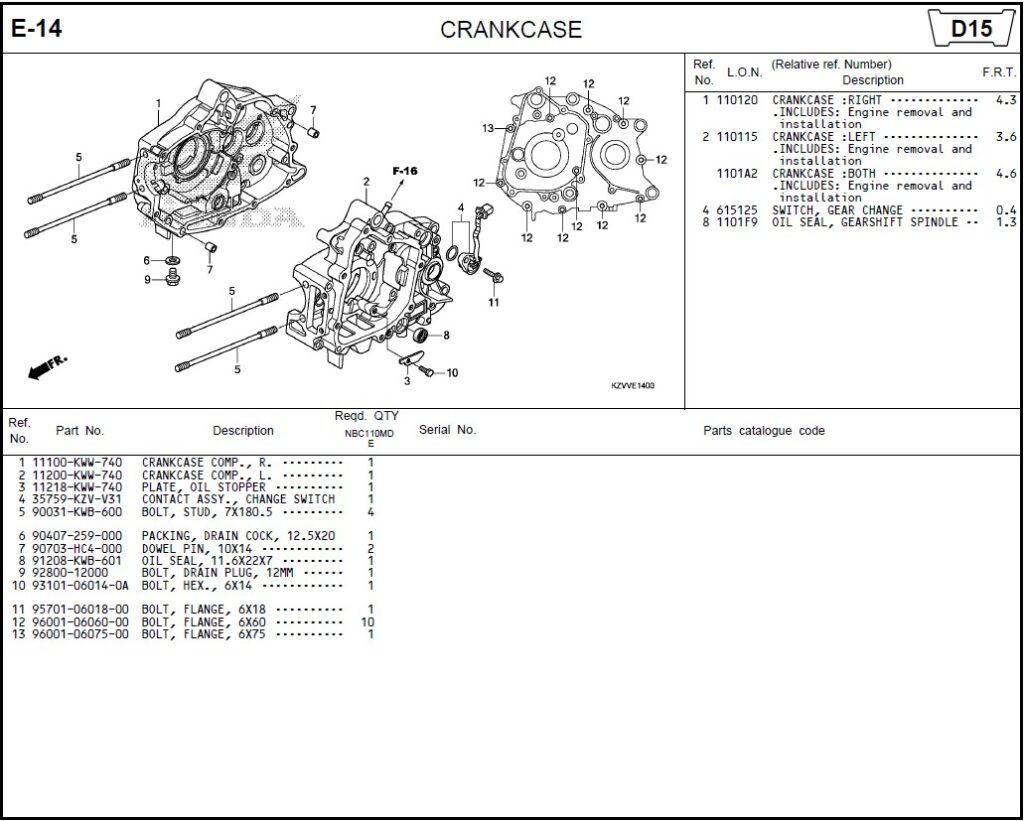 E-14 - CRANKCASE