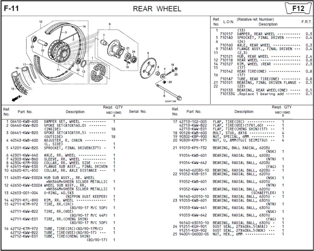 F-11 - REAR WHEEL