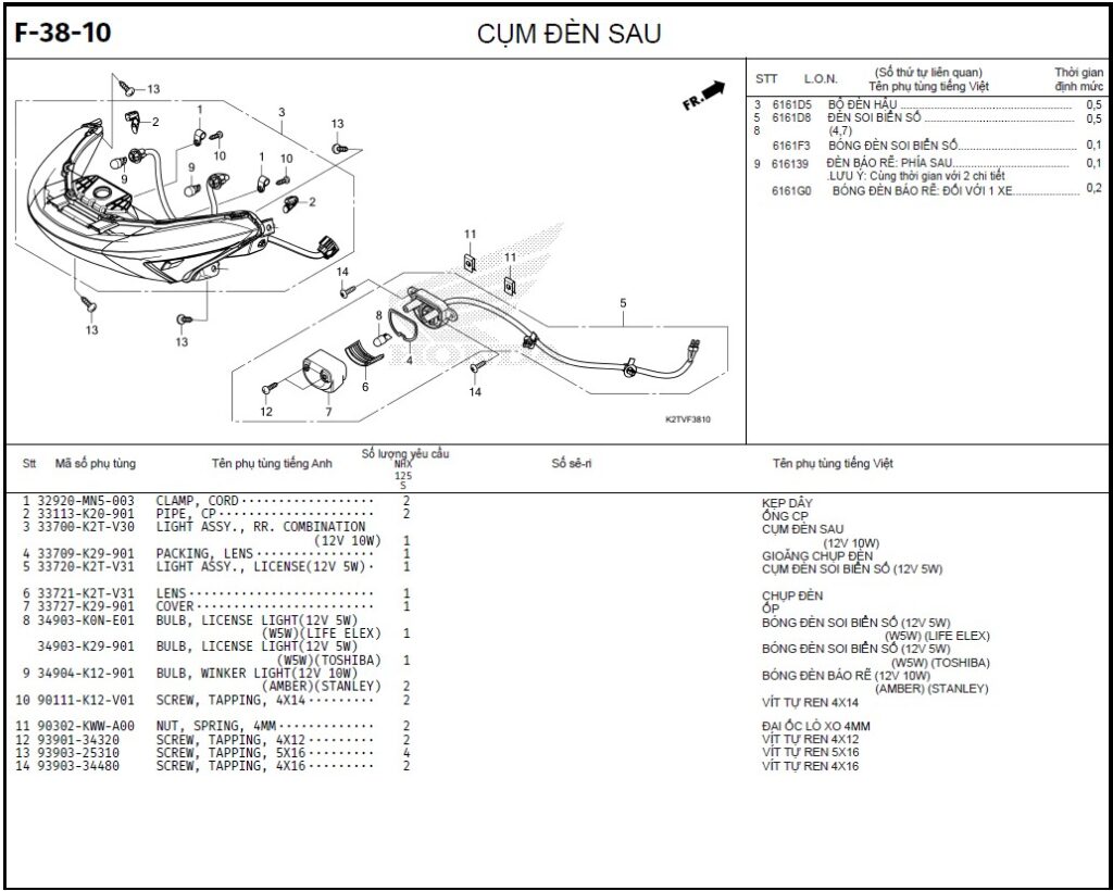 F-38-10 - CỤM ĐÈN SAU