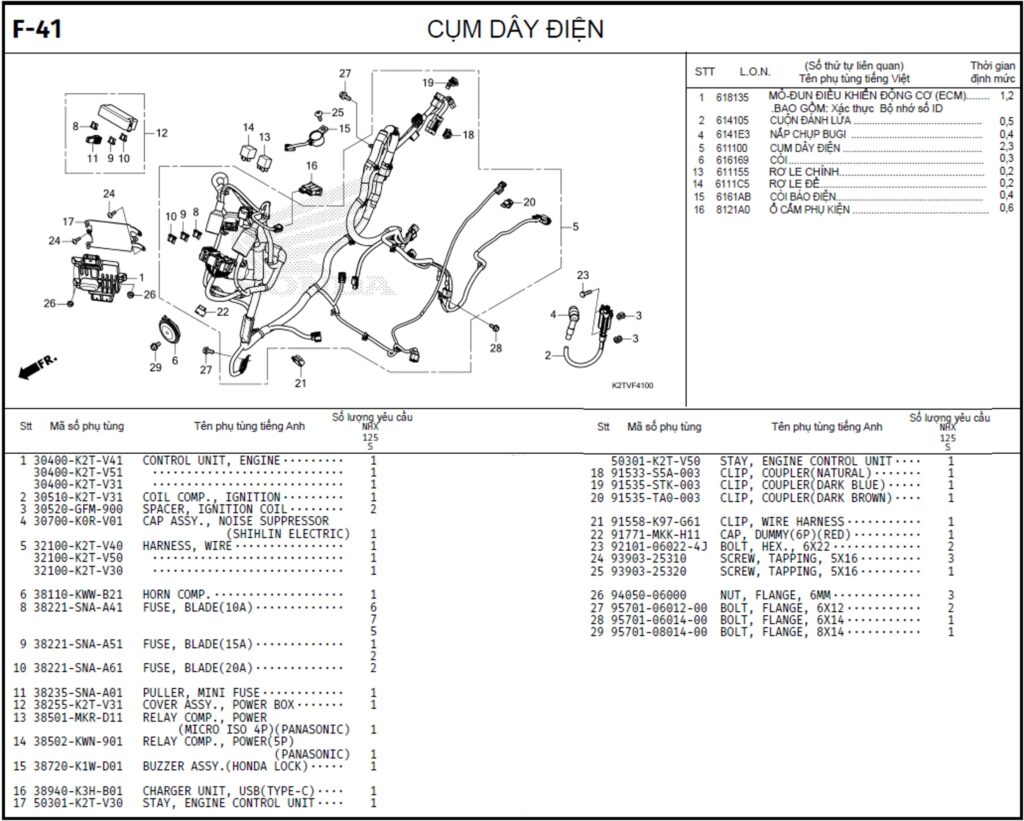 F-41 - CỤM DÂY ĐIỆN