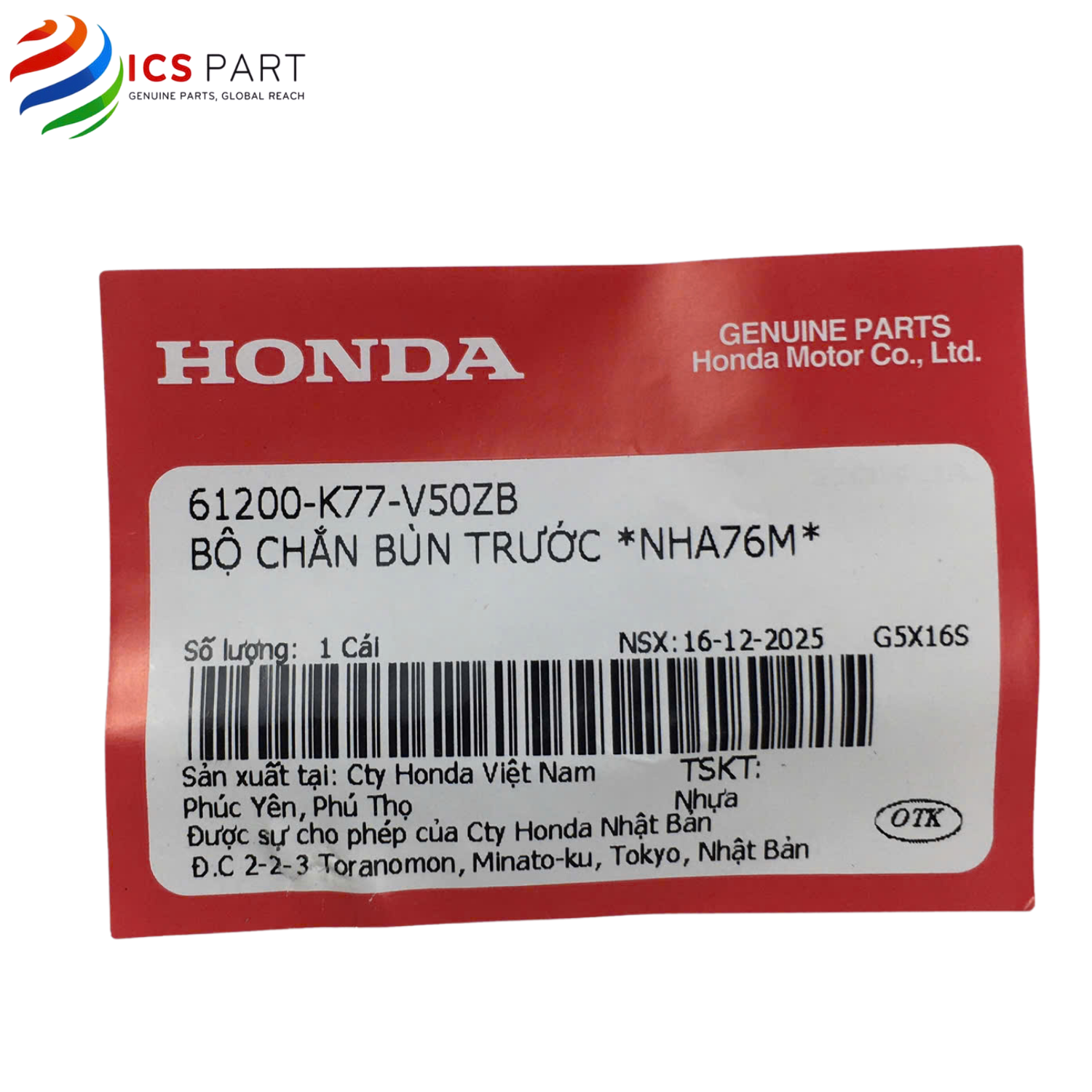 BỘ CHẮN BÙN TRƯỚC *NHA76M* - Ảnh 2