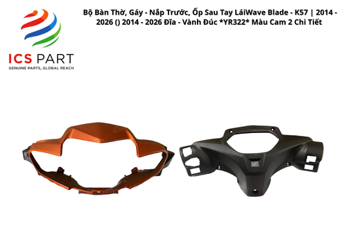Bộ Bàn Thờ, Gáy - Nắp Trước, Ốp Sau Tay Lái Wave Blade - K57 | 2014 - 2026 ( ) 2014 - 2026 Đĩa - Vành Đúc *YR322* Màu Cam 2 Chi Tiết