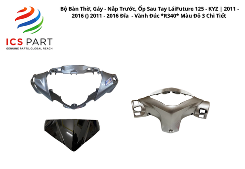 Bộ Bàn Thờ, Gáy - Nắp Trước, Ốp Sau Tay Lái Future 125 - KYZ | 2011 - 2016 ( ) 2011 - 2016 Đĩa - Vành Đúc *R340* Màu Đỏ 3 Chi Tiết