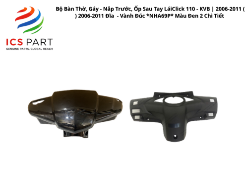 Bộ Bàn Thờ, Gáy - Nắp Trước, Ốp Sau Tay Lái Click 110 - KVB | 2006-2011 ( ) 2006-2011 Đĩa - Vành Đúc *NHA69P* Màu Đen 2 Chi Tiết