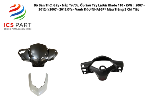 Bộ Bàn Thờ, Gáy - Nắp Trước, Ốp Sau Tay Lái Air Blade 110 - KVG | 2007 - 2012 ( ) 2007 - 2012 Đĩa - Vành Đúc *NHA96P* Màu Trắng 3 Chi Tiết