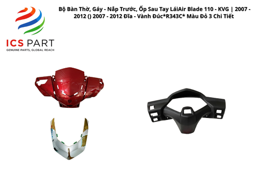 Bộ Bàn Thờ, Gáy - Nắp Trước, Ốp Sau Tay Lái Air Blade 110 - KVG | 2007 - 2012 ( ) 2007 - 2012 Đĩa - Vành Đúc *R343C* Màu Đỏ 3 Chi Tiết