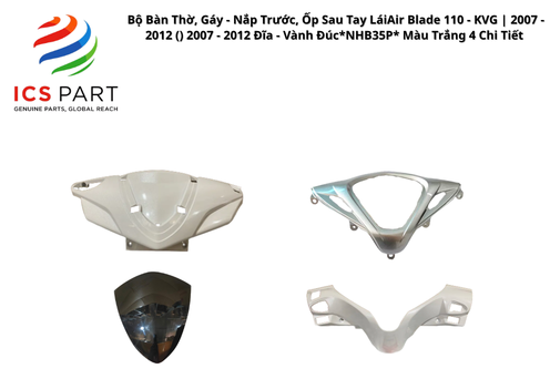 Bộ Bàn Thờ, Gáy - Nắp Trước, Ốp Sau Tay Lái Air Blade 110 - KVG | 2007 - 2012 ( ) 2007 - 2012 Đĩa - Vành Đúc *NHB35P* Màu Trắng 4 Chi Tiết