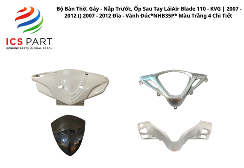 Bộ Bàn Thờ, Gáy - Nắp Trước, Ốp Sau Tay Lái Air Blade 110 - KVG | 2007 - 2012 ( ) 2007 - 2012 Đĩa - Vành Đúc *NHB35P* Màu Trắng 4 Chi Tiết