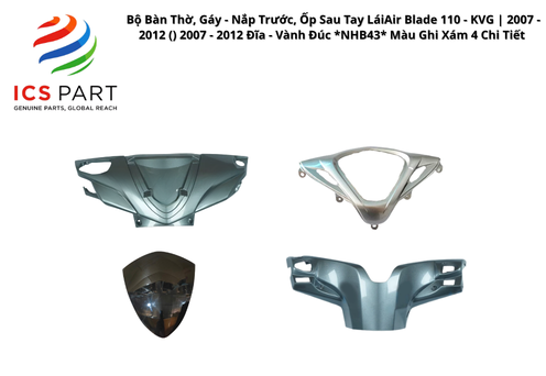 Bộ Bàn Thờ, Gáy - Nắp Trước, Ốp Sau Tay Lái Air Blade 110 - KVG | 2007 - 2012 ( ) 2007 - 2012 Đĩa - Vành Đúc *NHB43* Màu Ghi Xám 4 Chi Tiết