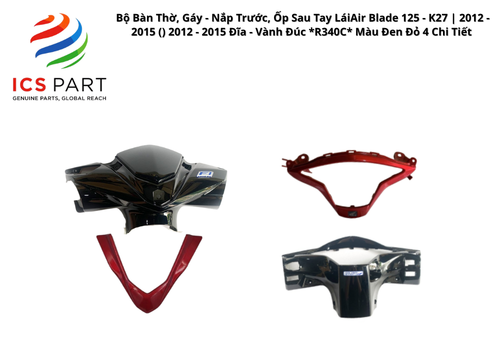 Bộ Bàn Thờ, Gáy - Nắp Trước, Ốp Sau Tay Lái Air Blade 125 - K27 | 2012 - 2015 ( ) 2012 - 2015 Đĩa - Vành Đúc *R340C* Màu Đen Đỏ 4 Chi Tiết