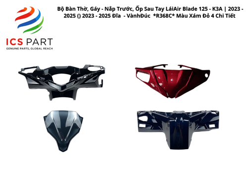 Bộ Bàn Thờ, Gáy - Nắp Trước, Ốp Sau Tay Lái Air Blade 125 - K3A | 2023 - 2025 ( ) 2023 - 2025 Đĩa - Vành Đúc *R368C* Màu Xám Đỏ 4 Chi Tiết