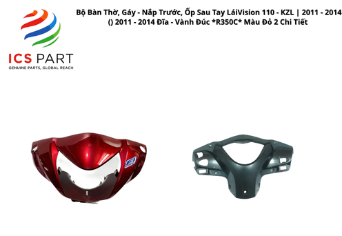 Bộ Bàn Thờ, Gáy - Nắp Trước, Ốp Sau Tay Lái Vision 110 - KZL | 2011 - 2014 ( ) 2011 - 2014 Đĩa - Vành Đúc *R350C* Màu Đỏ 2 Chi Tiết