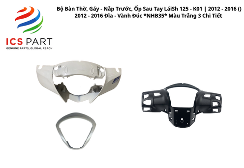 Bộ Bàn Thờ, Gáy - Nắp Trước, Ốp Sau Tay Lái Sh 125 - K01 | 2012 - 2016 ( ) 2012 - 2016 Đĩa - Vành Đúc *NHB35* Màu Trắng 3 Chi Tiết