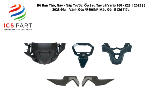 Bộ Bàn Thờ, Gáy - Nắp Trước, Ốp Sau Tay Lái Vario 160 - K2S | 2023 ( ) 2023 Đĩa - Vành Đúc *R406M* Màu Đỏ 5 Chi Tiết
