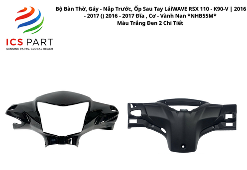 Bộ Bàn Thờ, Gáy - Nắp Trước, Ốp Sau Tay Lái WAVE RSX 110 - K90-V | 2016 - 2017 ( ) 2016 - 2017 Đĩa , Cơ - Vành Nan *NHB55M* Màu Trắng Đen 2 Chi Tiết