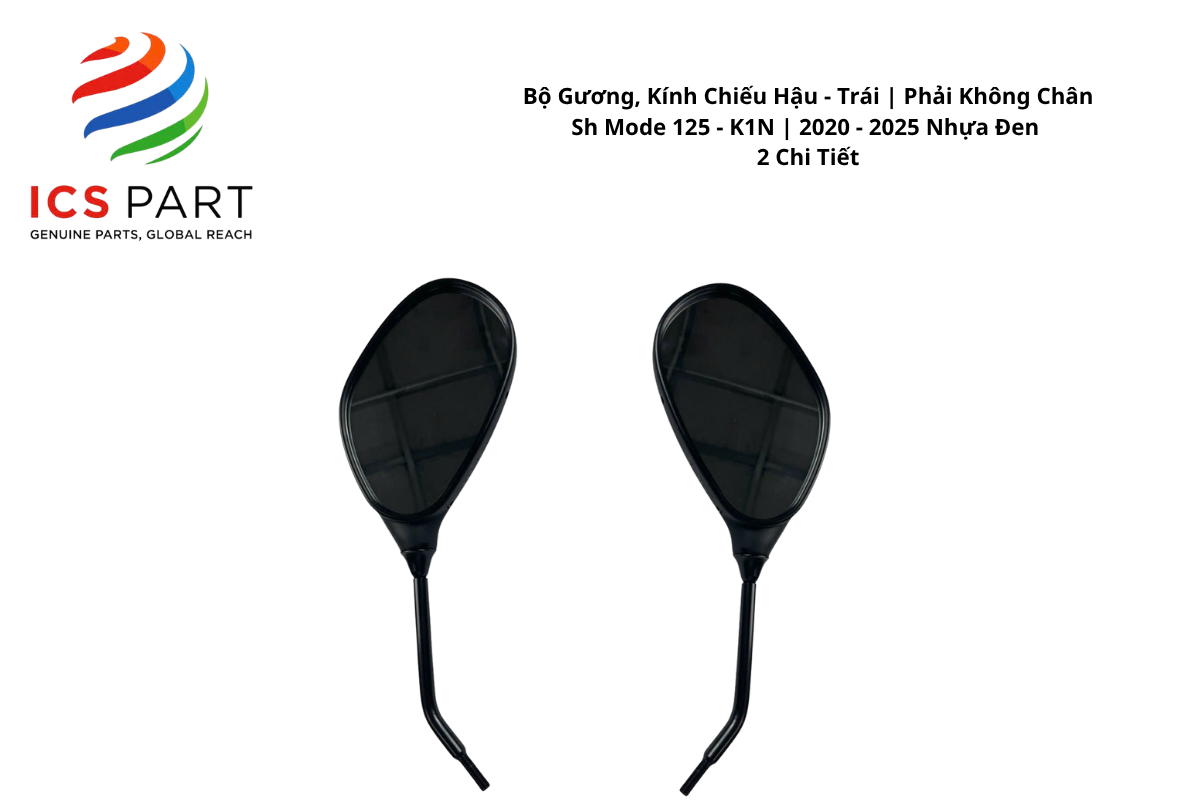Bộ Gương, Kính Chiếu Hậu - Trái | Phải Không Chân Sh Mode 125 - K1N | 2020 - 2025 2020 - 2025 Nhựa Đen - 2 Chi Tiết
