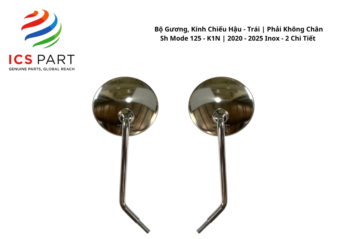 Bộ Gương, Kính Chiếu Hậu - Trái | Phải Không Chân Sh Mode 125 - K1N | 2020 - 2025 2020 - 2025 Inox - 2 Chi Tiết