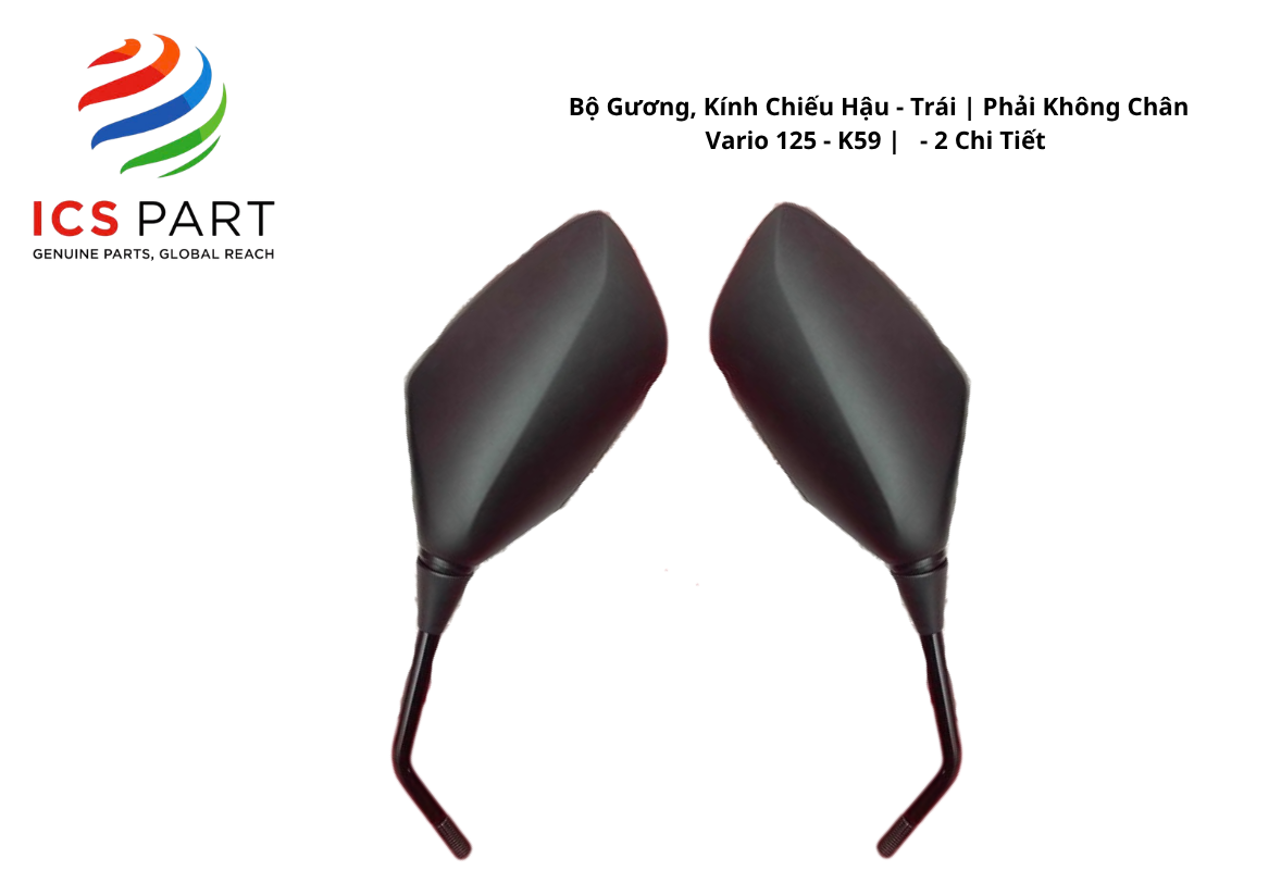 Bộ Gương, Kính Chiếu Hậu - Trái | Phải Không Chân Vario 125 - K59 | - 2 Chi Tiết