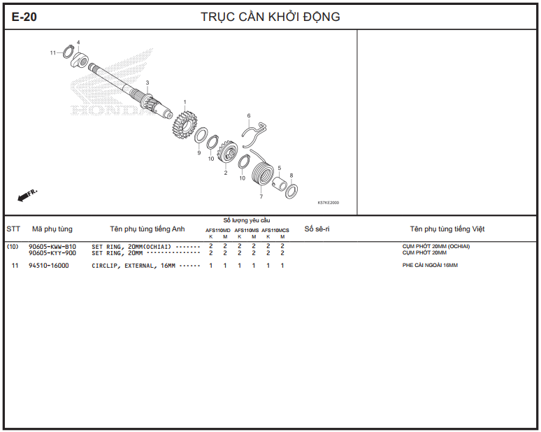 E-20 - TRỤC CẦN KHỞI ĐỘNG