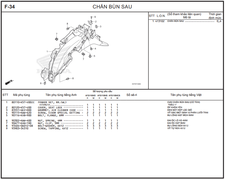 F-34 - CHẮN BÙN SAU