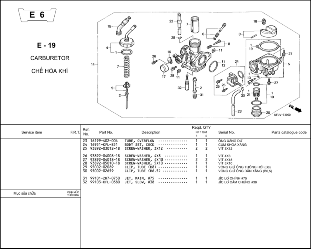 E-19 - CARBURETOR