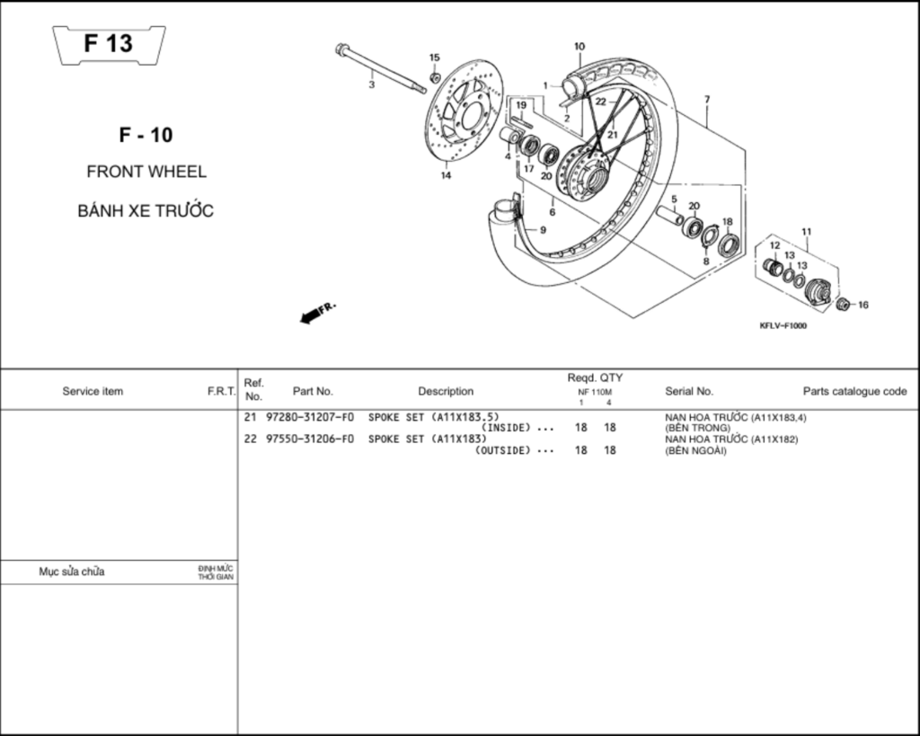 F-10 - FRONT WHEEL