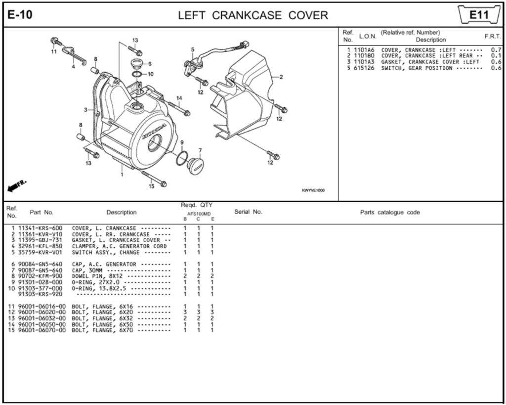 E-10 - LEFT CRANKCASE COVER