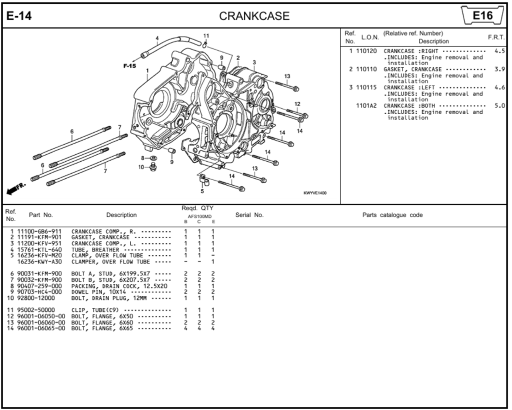 E-14 - CRANKCASE