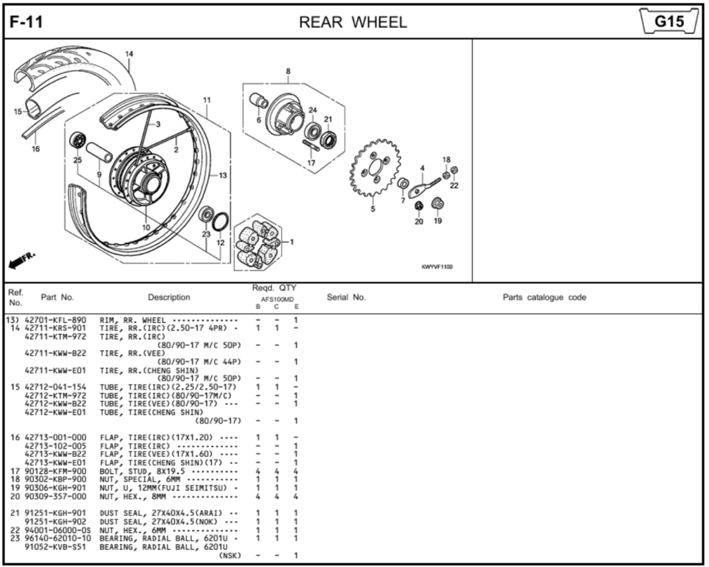 F-11 - REAR WHEEL