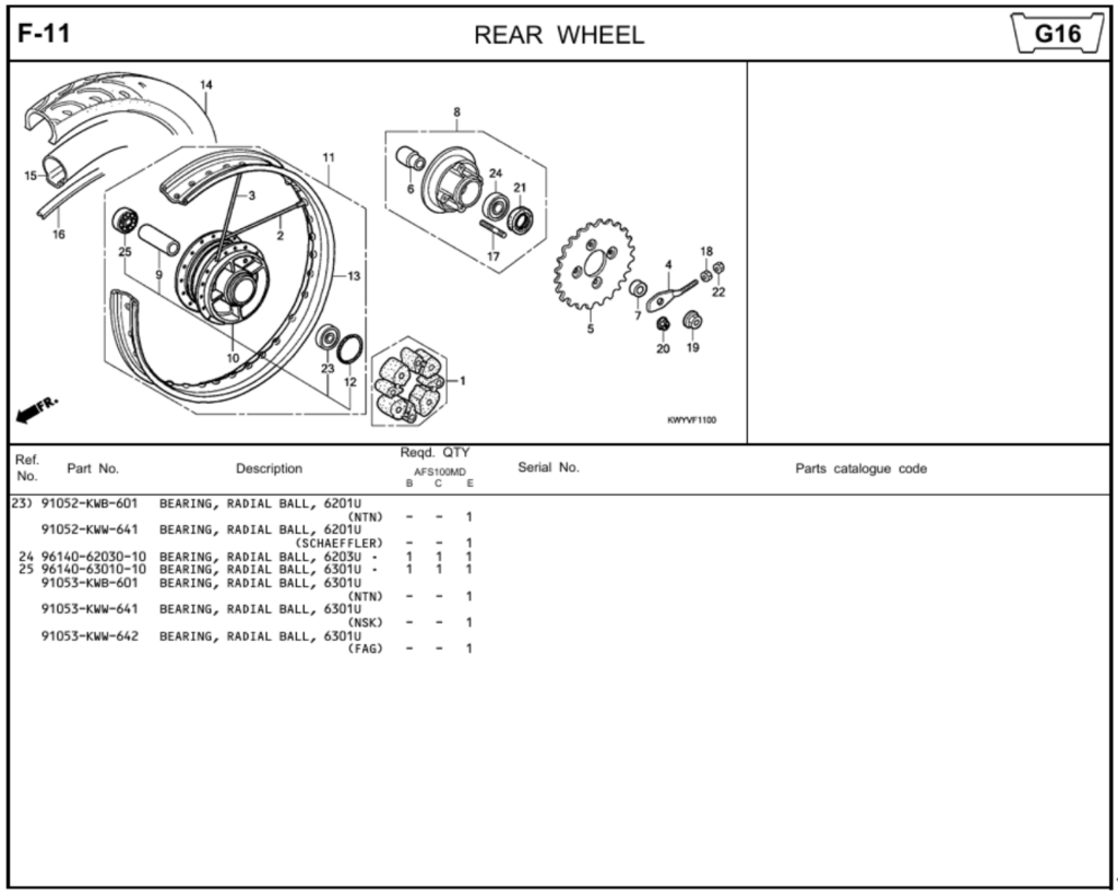 F-11 - REAR WHEEL