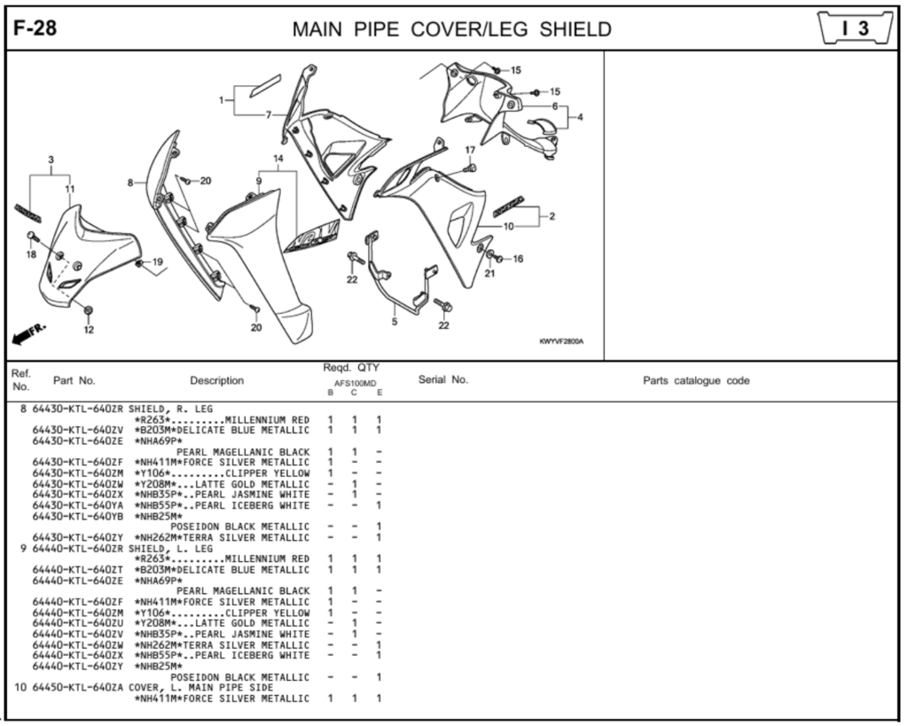 F-28 - MAIN PIPE COVER/LEG SHIELD