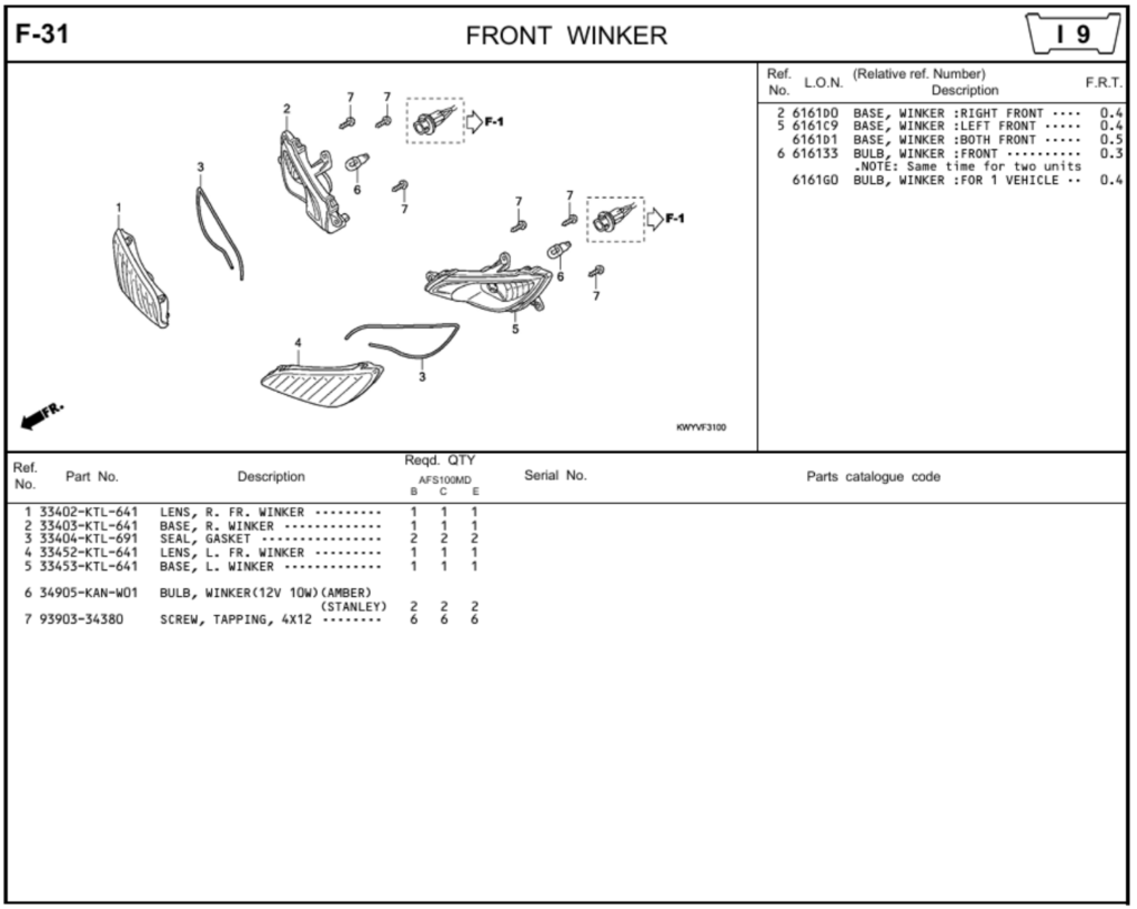 F-31 - FRONT WINKER
