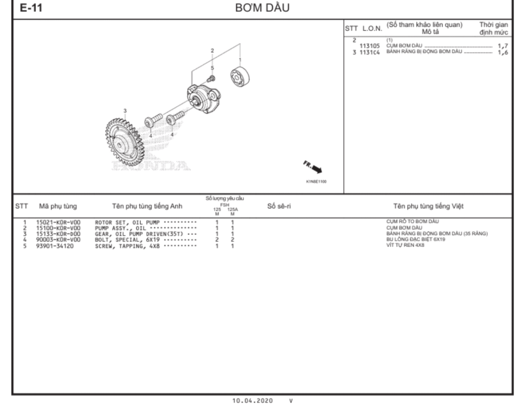 E-11 - BƠM DẦU
