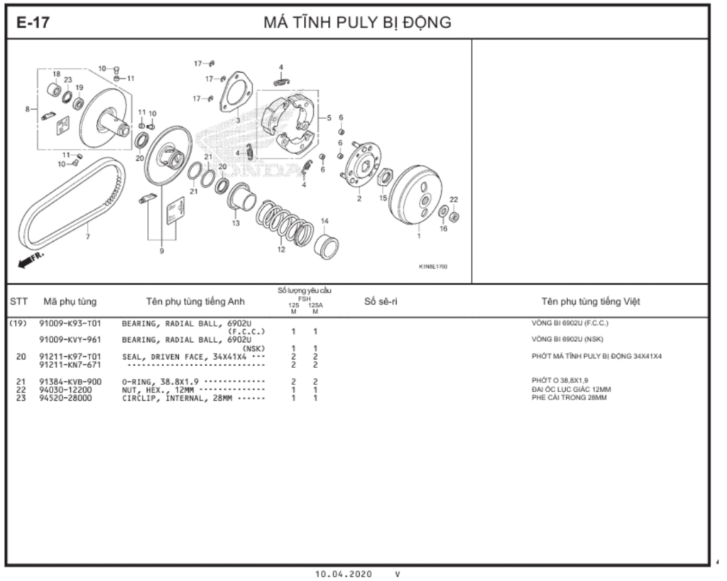 E-17 - MÁ TĨNH PULY BỊ ĐỘNG
