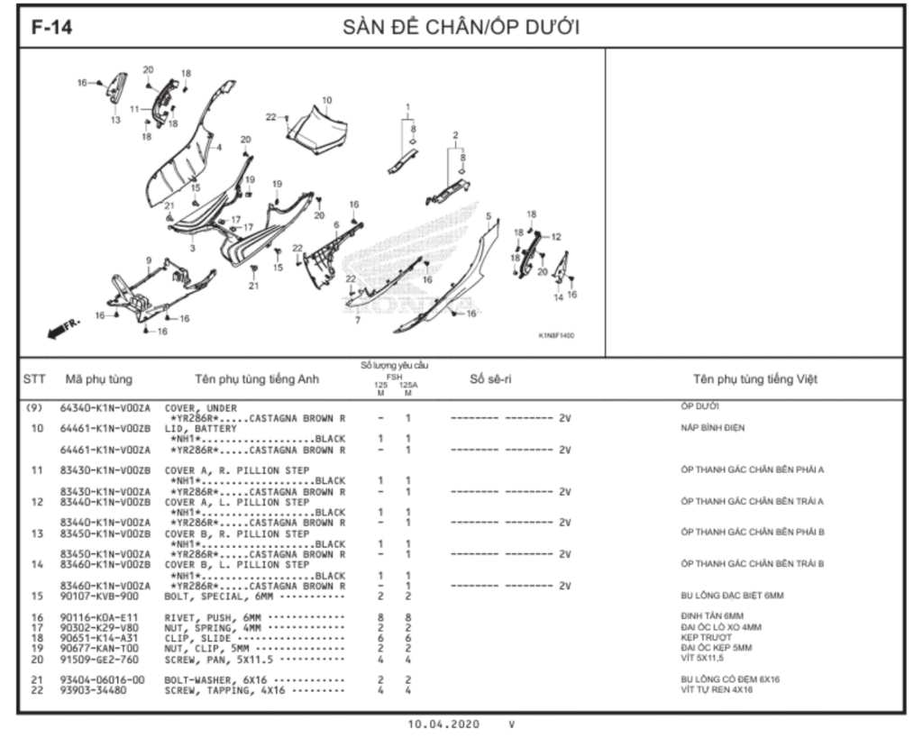 F-14 - SÀN ĐỂ CHÂN/ỐP DƯỚI