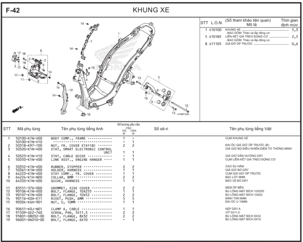F-42 - KHUNG XE