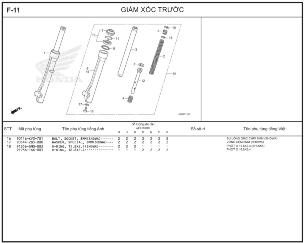 F-11 - GIẢM XÓC TRƯỚC
