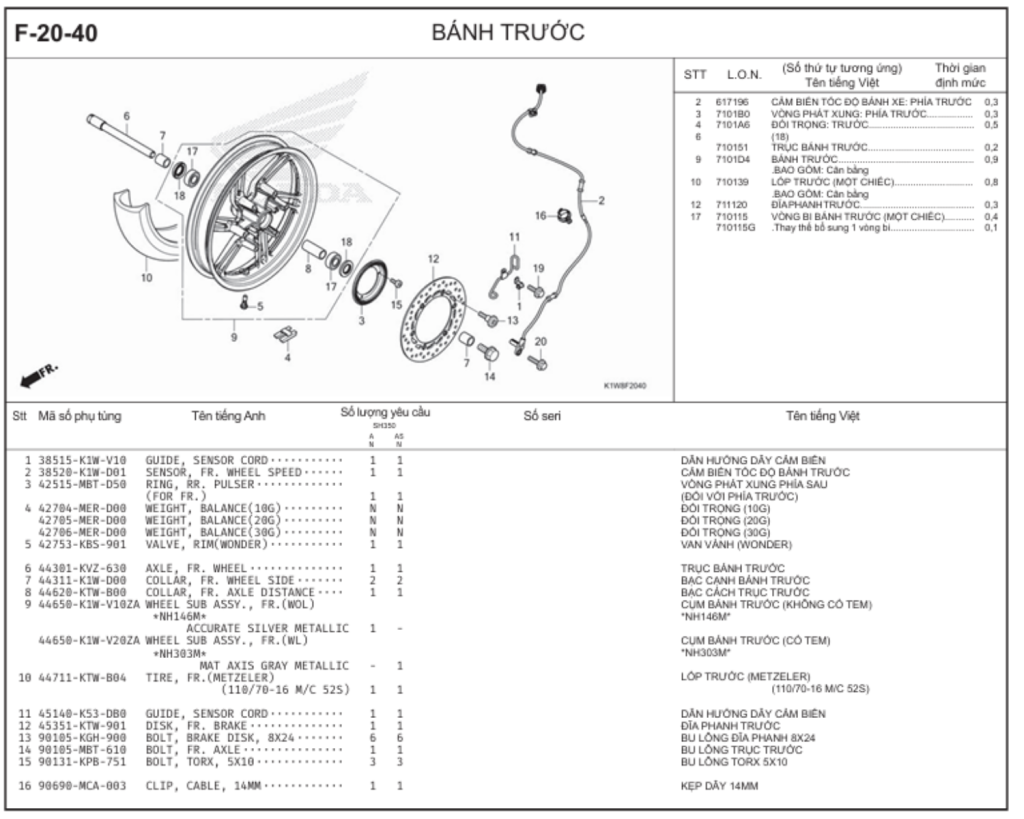 F-20-40 - BÁNH TRƯỚC