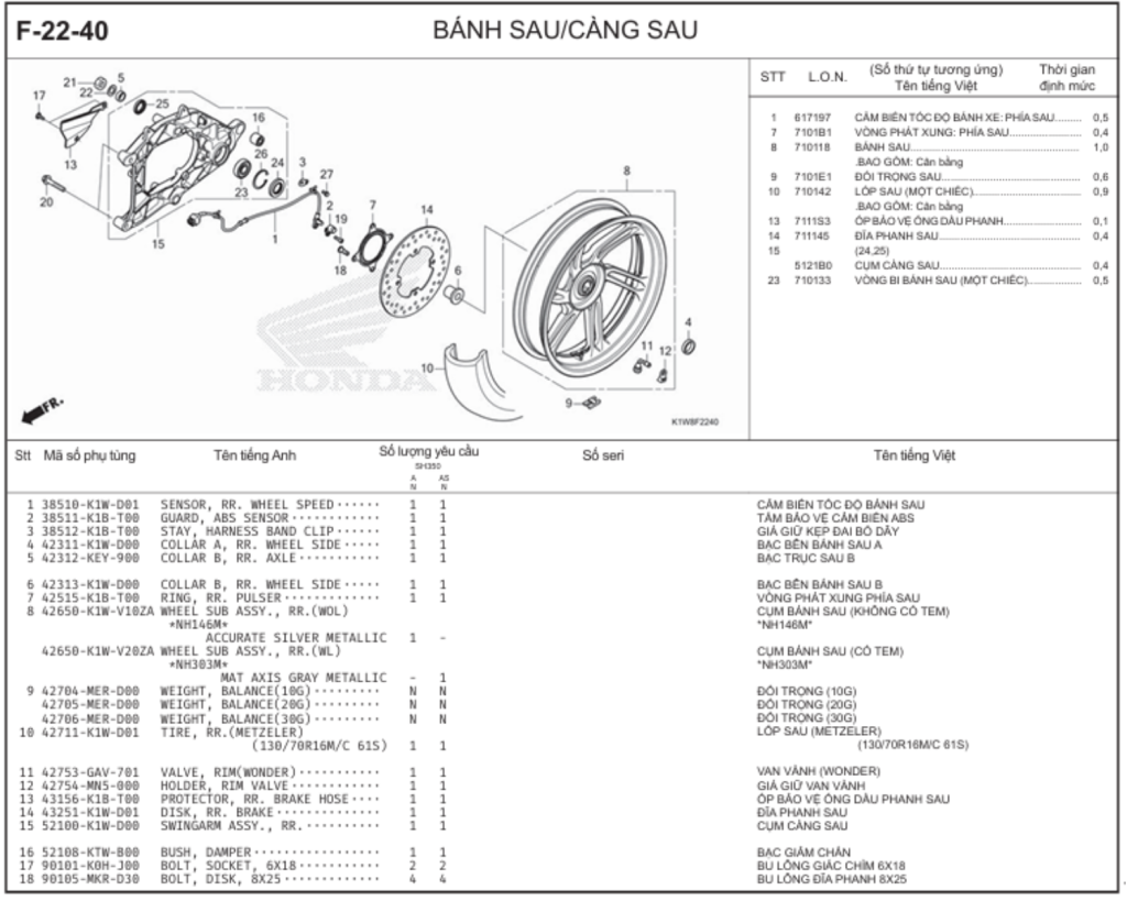 F-22-40 - BÁNH SAU/CÀNG SAU